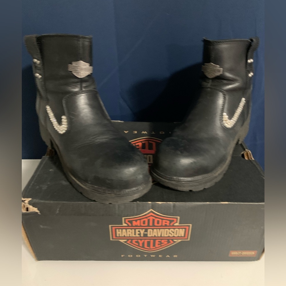 Harley-Davidson steel toe Black Leather Boots